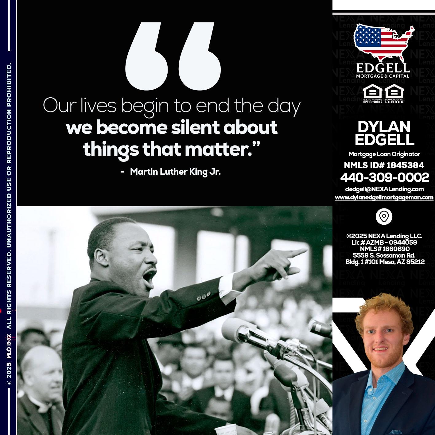 our lives MLK DAY - Dylan Todd Edgell -Senior Sales Manager