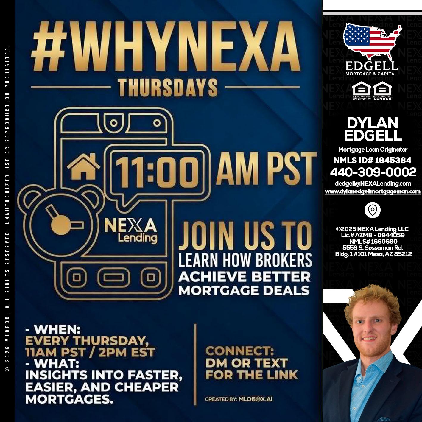WHY NEXA THURDAYS - Dylan Todd Edgell -Senior Sales Manager