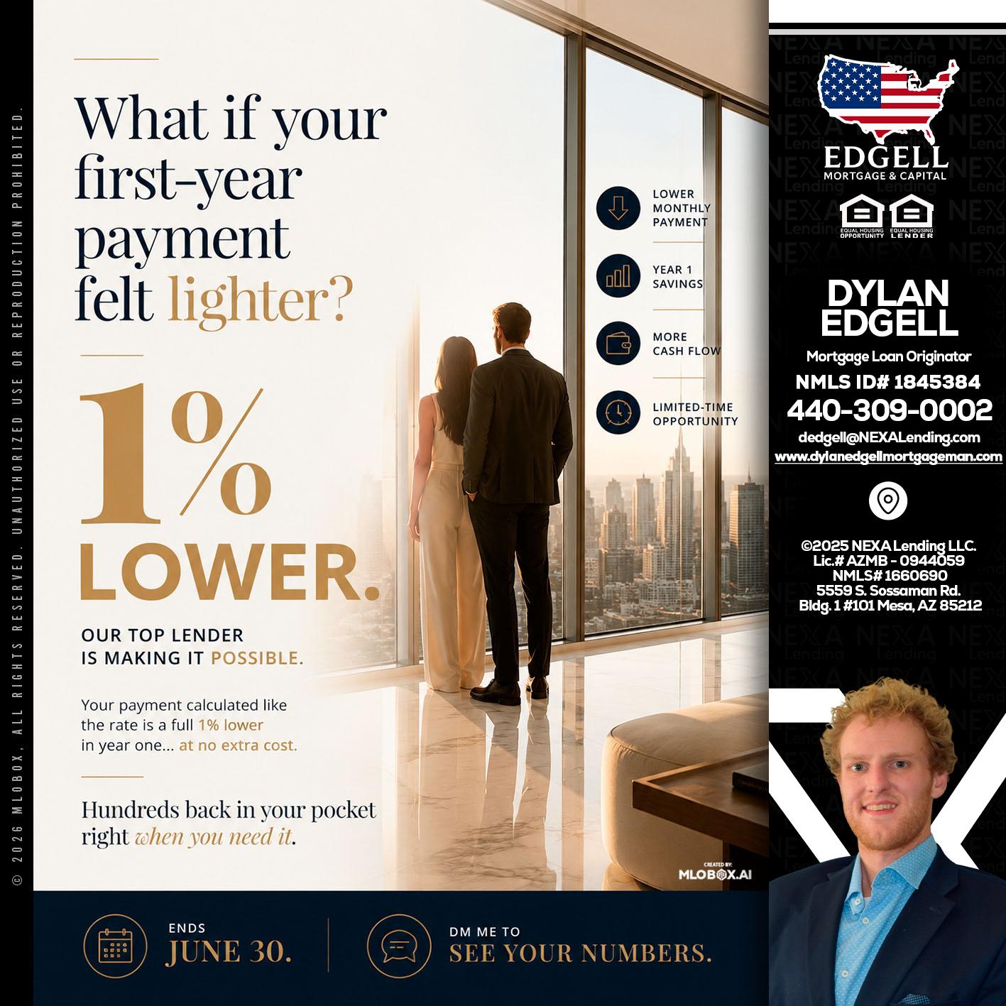 1% lower - Dylan Todd Edgell -Senior Sales Manager
