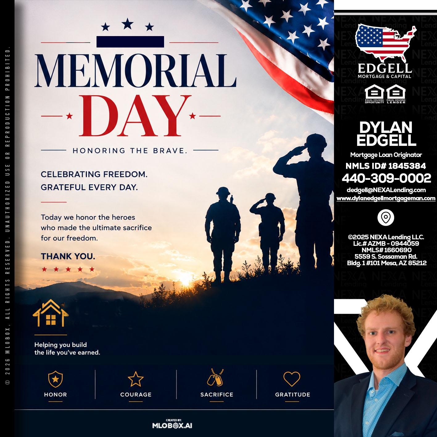 MEMORIAL DAY - Dylan Todd Edgell -Senior Sales Manager