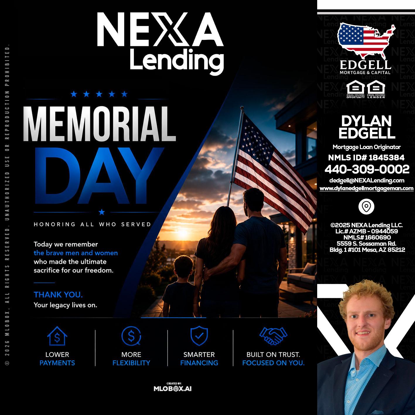 MEMORIAL DAY - Dylan Todd Edgell -Senior Sales Manager