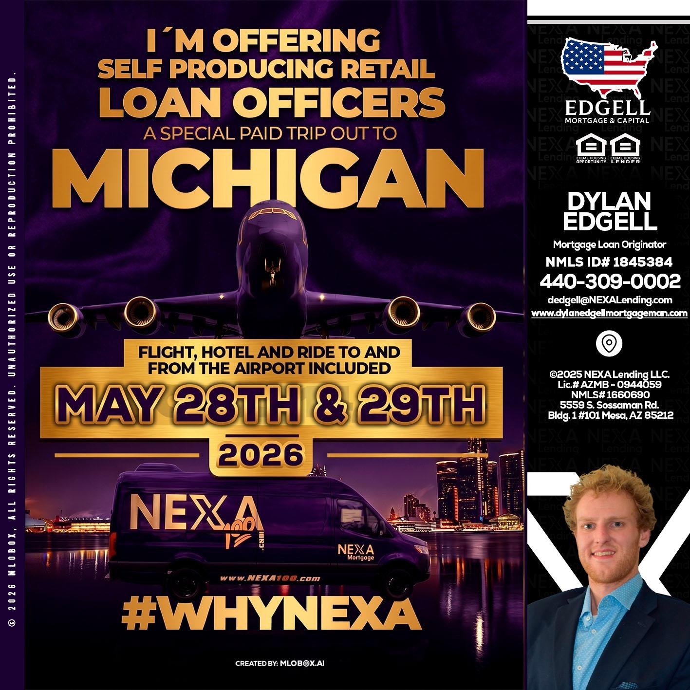 MICHIGAN - Dylan Todd Edgell -Senior Sales Manager