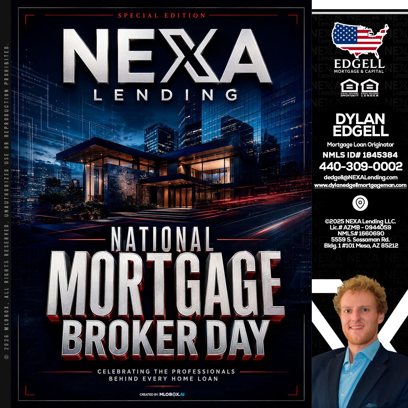 NATIONAL MORTGAGE BROKER DAY - Dylan Todd Edgell -Senior Sales Manager