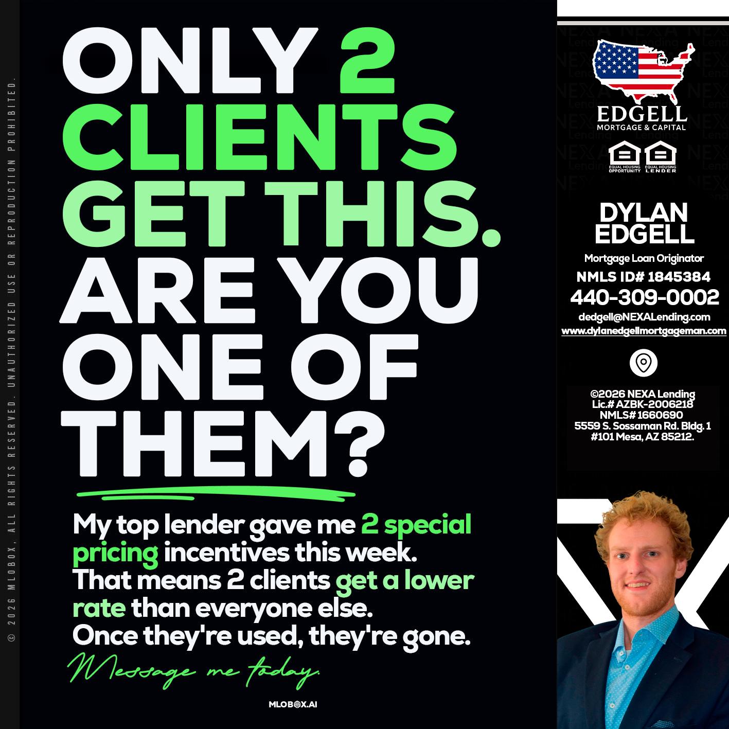 ONLY 2 CLIENTS - Dylan Todd Edgell -Senior Sales Manager