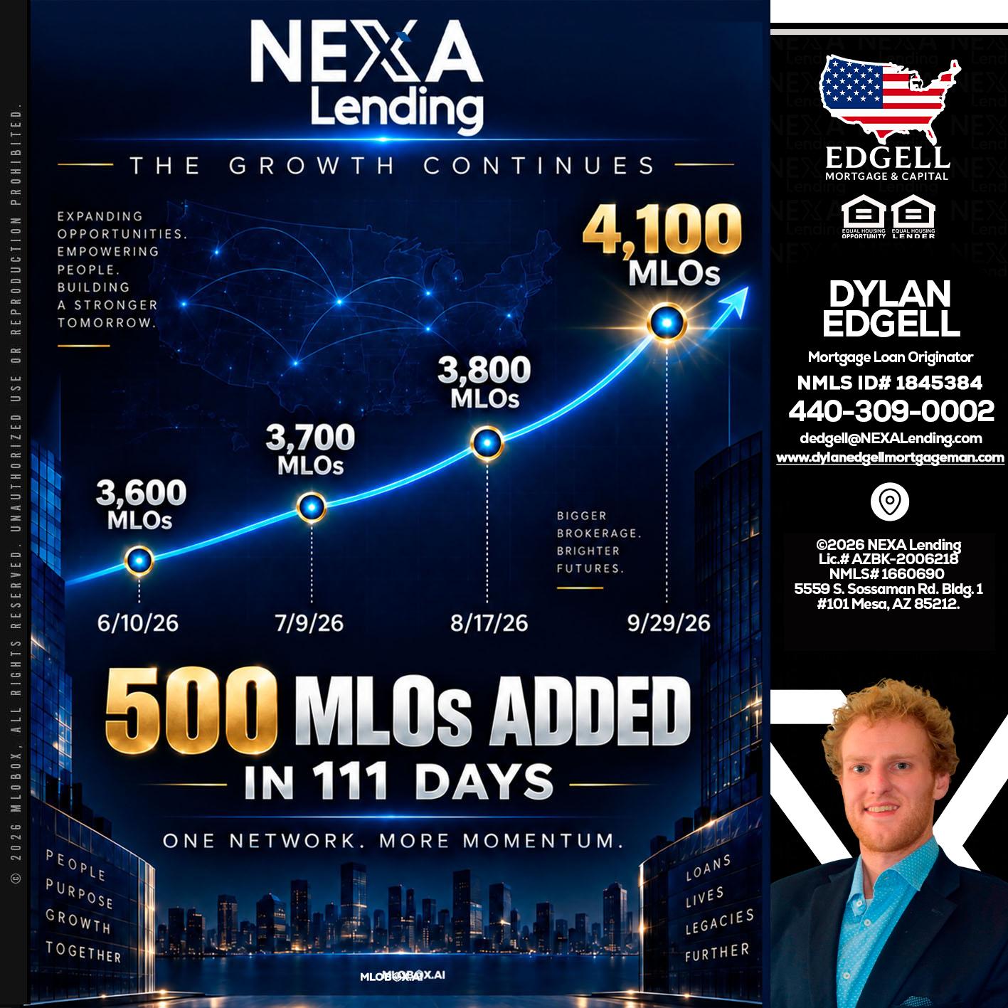 4,100 MLOs - Dylan Todd Edgell -Senior Sales Manager