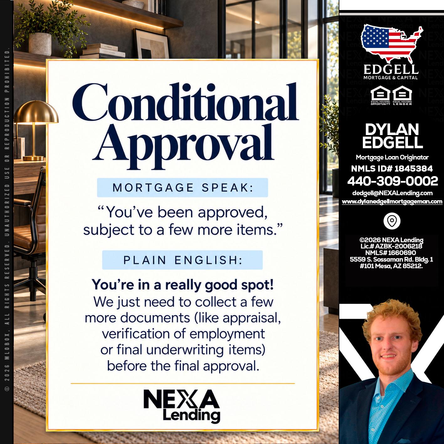 CONDITIONAL APROVAL - Dylan Todd Edgell -Senior Sales Manager