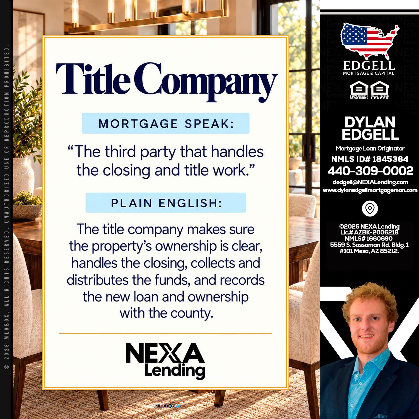 TITLE COMPANY - Dylan Todd Edgell -Senior Sales Manager