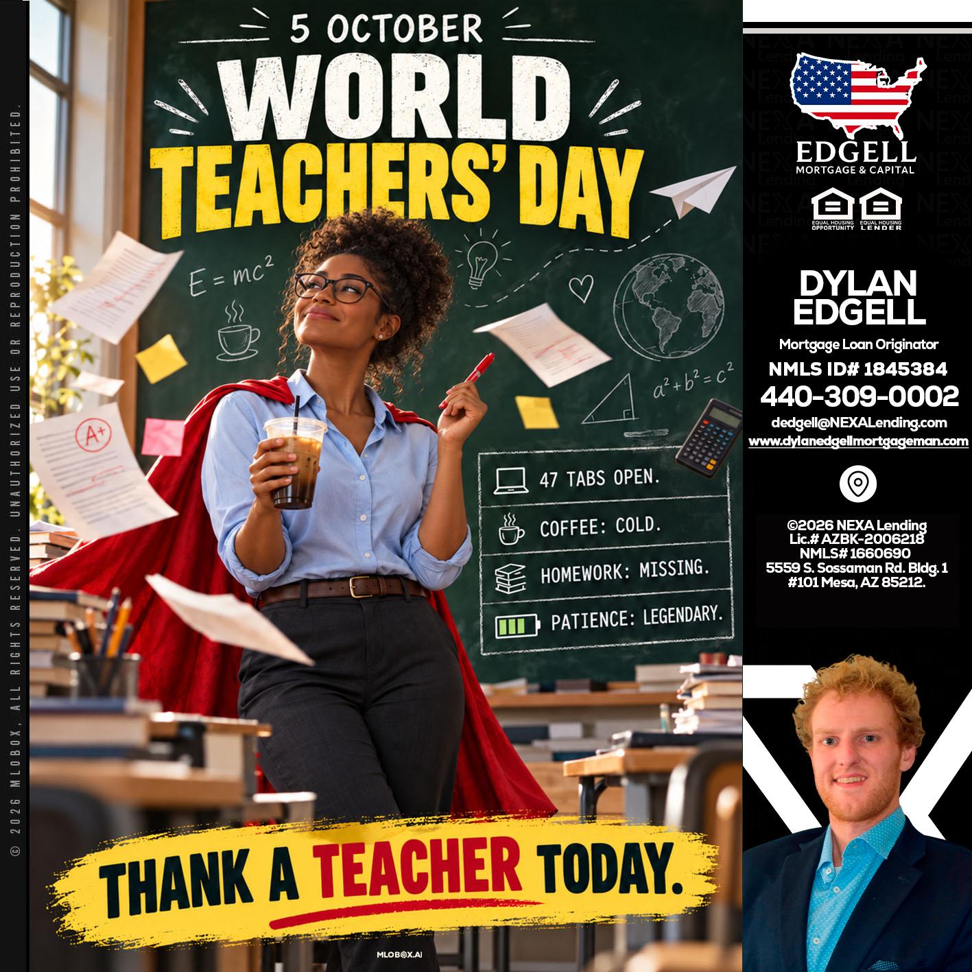 world teacher day - Dylan Todd Edgell -Senior Sales Manager